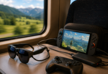Nintendo switch in tren
