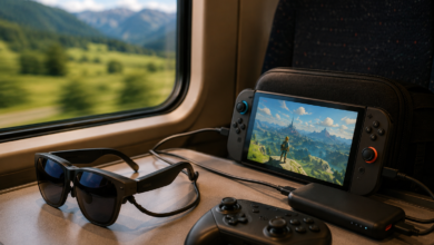Nintendo switch in tren
