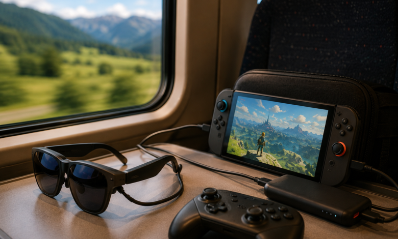 Nintendo switch in tren